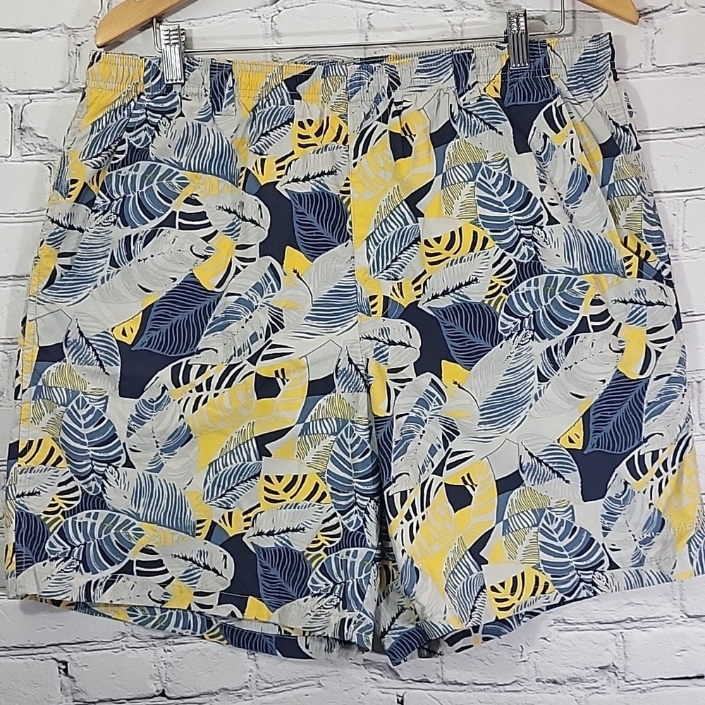 Columbia PFG Swim Trunks Omni-Shade Fishing Shorts Blue 8" inseam Mens Sz Large